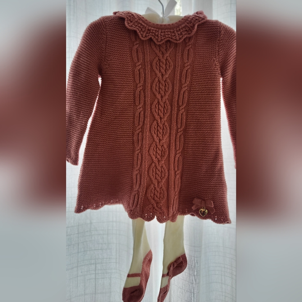 Rachel Zoe brand babygirl size 3-6m fall/winter 3 pc outfit in light mauve pink